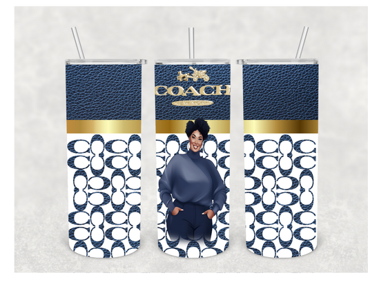 Navy Blue Coach Tumbler