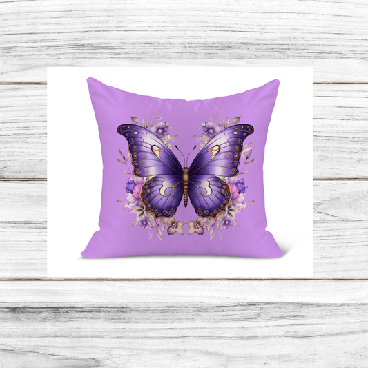 Purple Butterfly Throw pillow