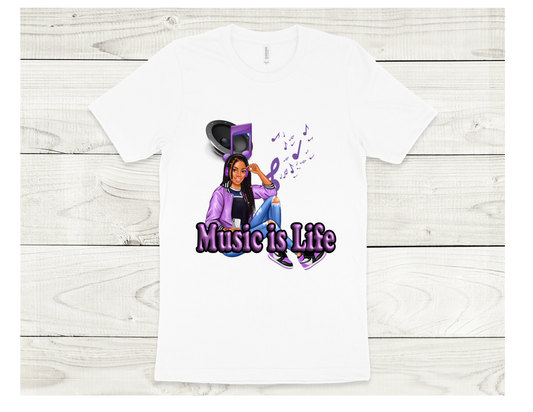 Girl's Music is Life Short Sleeve Shirt